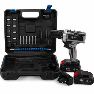Taladro Atornillador Inalámbrico 98V con 2 Baterías y Maletín Profesional