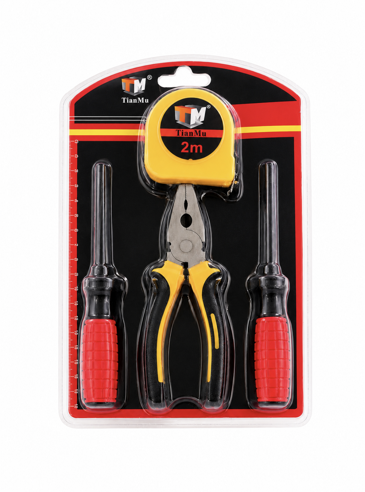 Set de Herramientas 3 Piezas TianMu con Huincha Métrica 2 m